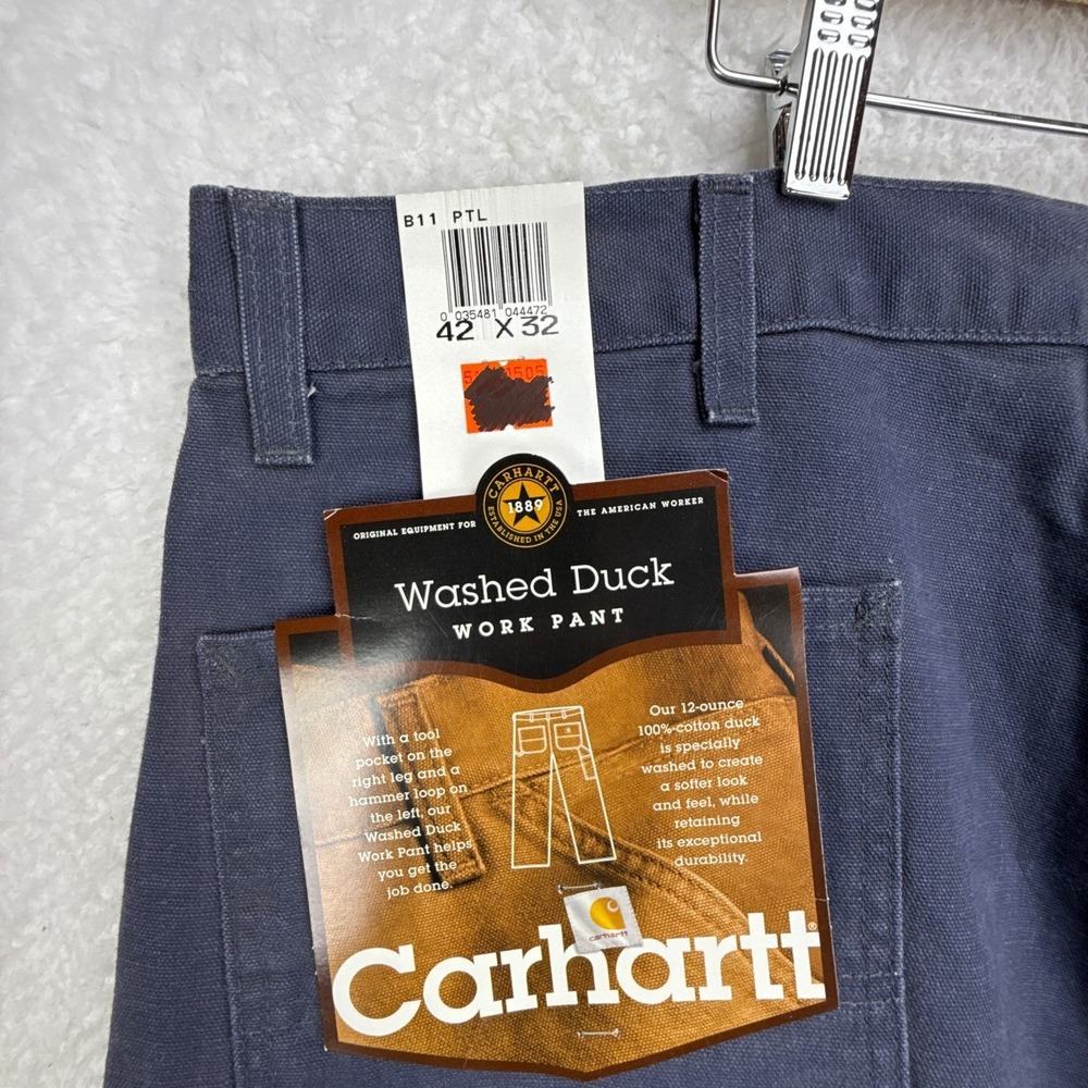 Carhartt Washed Duck Work Pants‎ Mens 42x32 B11 PTL Petrol Blue NWT NOS